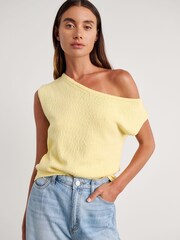 JAG Yellow Arden Off Shoulder Knitted Top - Image 3 of 6
