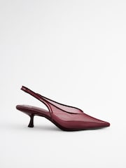 Burgundy Forever Comfort® Mesh Sling Back Kitten Heels - Image 5 of 8