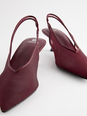 Burgundy Forever Comfort® Mesh Sling Back Kitten Heels - Image 6 of 8