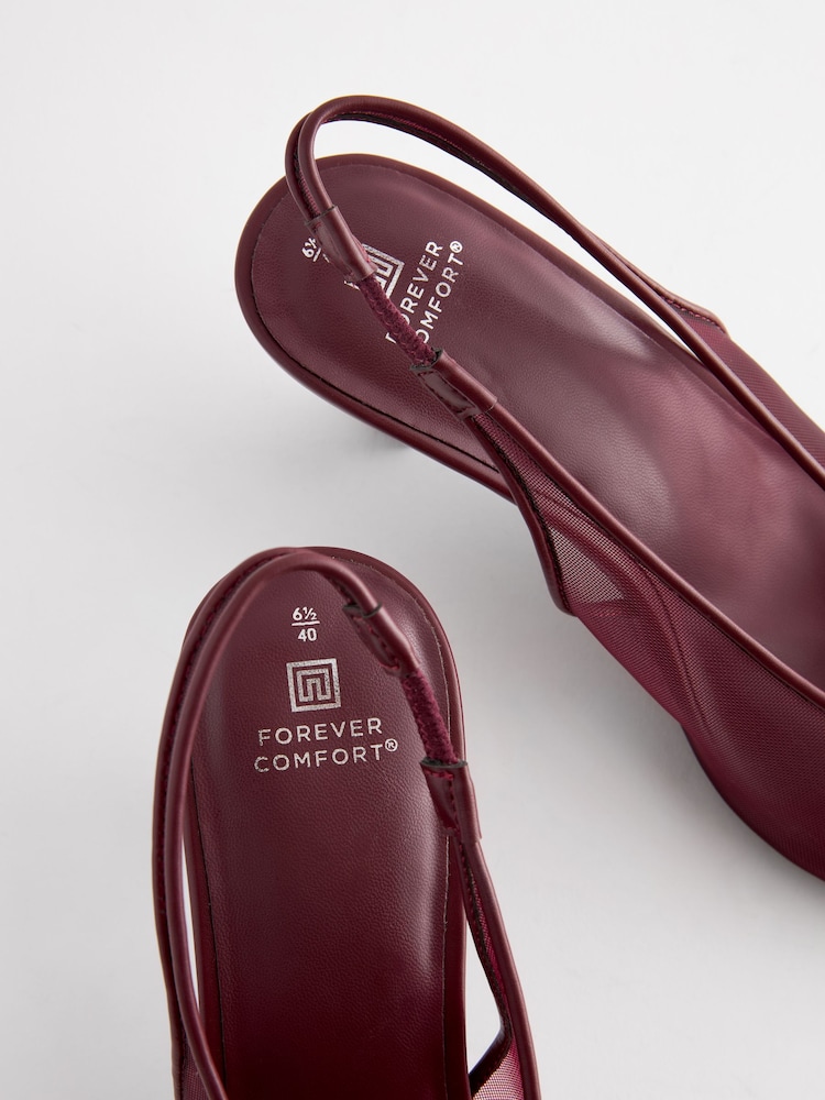 Burgundy Forever Comfort® Mesh Sling Back Kitten Heels - Image 7 of 8