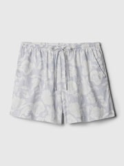 Gap Grey Floral Linen-Blend Pyjama Shorts - Image 4 of 4