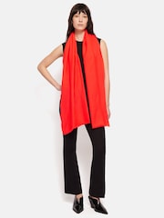 Jigsaw Red Wool Silk Pashmina Scarf - Image 2 of 4