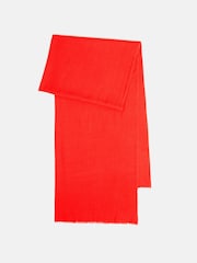Jigsaw Red Wool Silk Pashmina Scarf - Image 3 of 4