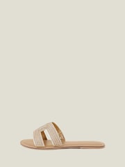 Accessorize Tan Brown Beaded Bella Wide Fit Sandals - Image 3 of 3