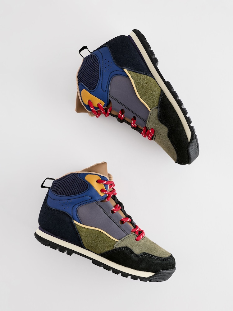 Navy/Khaki Panelled Walking Boots - Image 3 of 6
