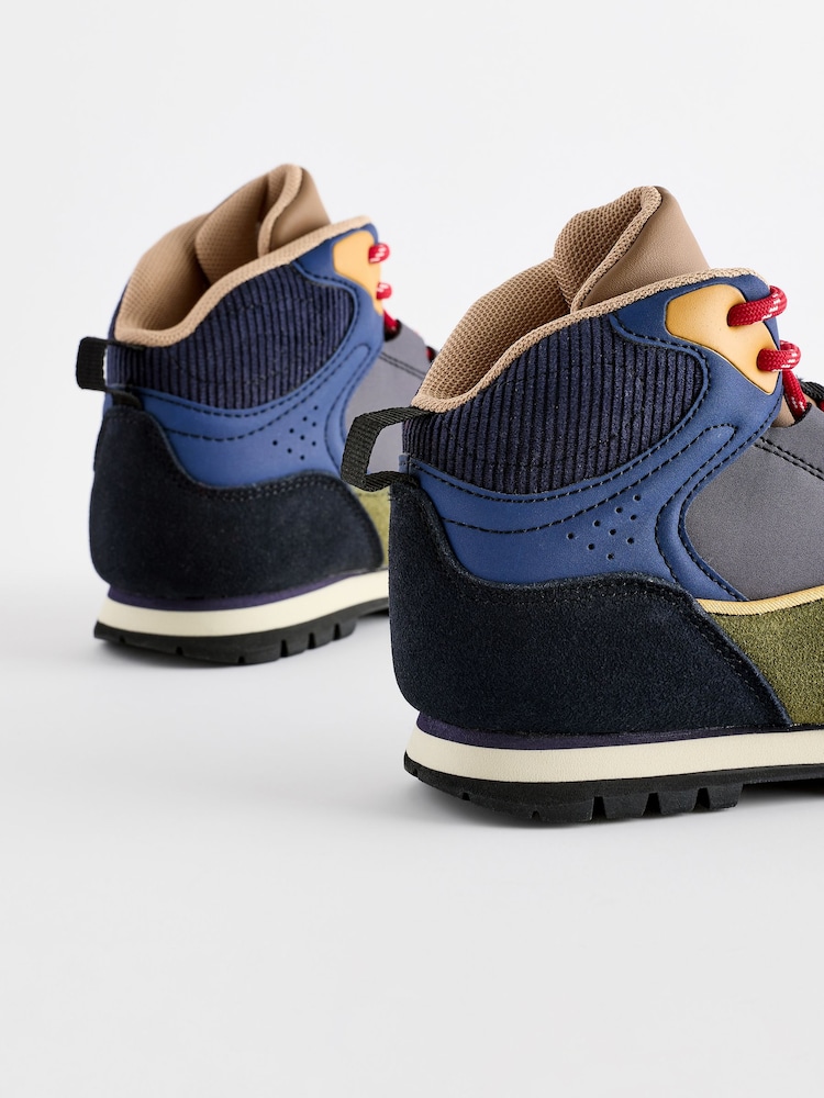 Navy/Khaki Panelled Walking Boots - Image 6 of 6 Navy/Khaki Panelled Walking Boots - Image 6 of 6