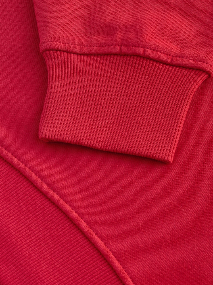 Bright Red/Silver Christmas Sparkle Sequin Front Bow Graphic Crew Neck Sweatshirt - Image 8 of 8