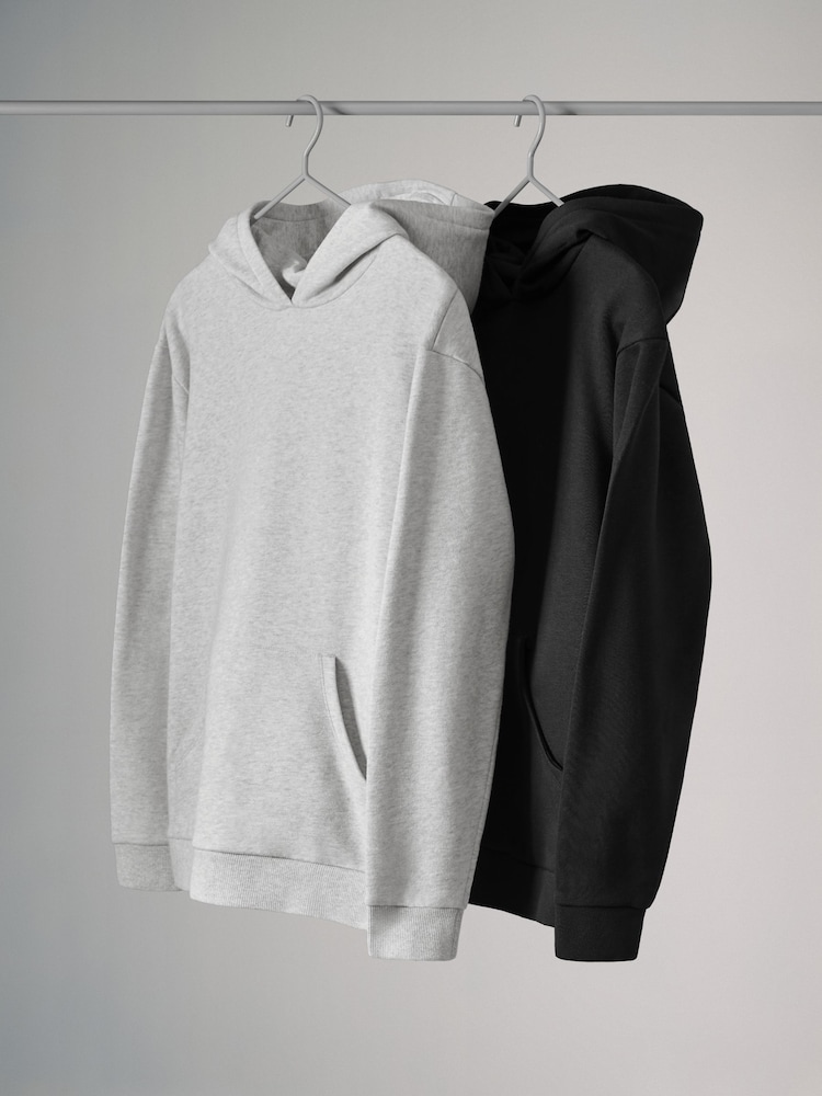 Grau/Schwarz - The Set – Hoodies in lockerer Passform im 2er-Pack - Bild 2 von 7 Grau/Schwarz - The Set – Hoodies in lockerer Passform im 2er-Pack - Bild 2 von 7