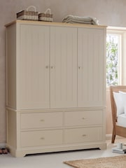 Stone Hampton Painted Oak Triple, 4 Drawers Wardrobe - Image 1 of 9