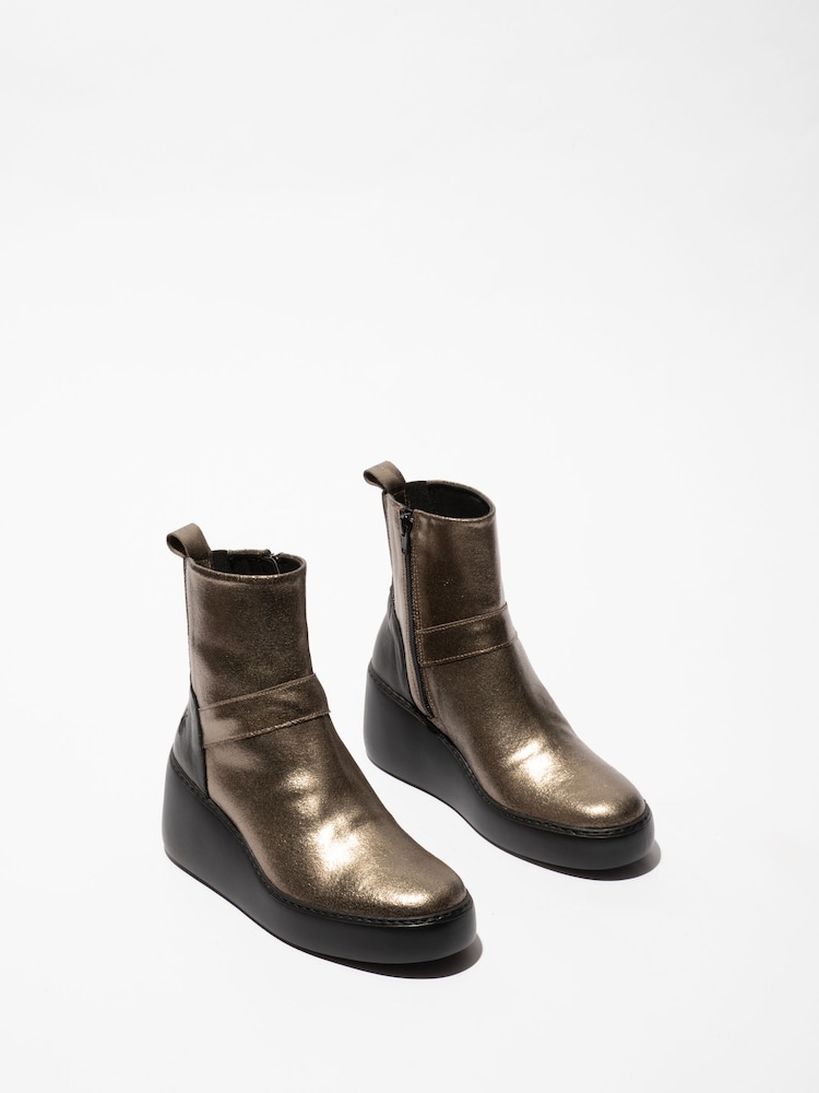 Fly London Gold Doxe Ankle Boots - Image 4 of 4