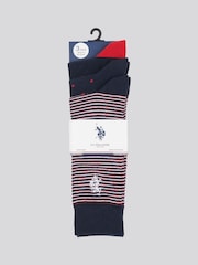 U.S. Polo Assn. Blue Mens Branded Smart Socks 3 Pack - Image 2 of 3