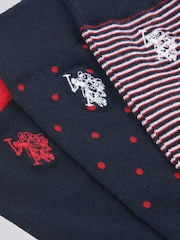 U.S. Polo Assn. Blue Mens Branded Smart Socks 3 Pack - Image 3 of 3