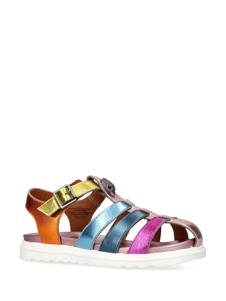 Kurt Geiger London Junior Mini Pink Fisherman Sandals - Image 2 of 4