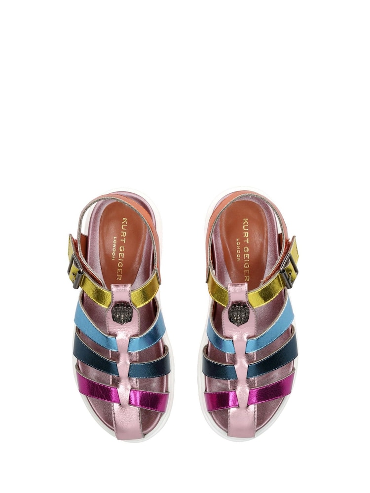 Kurt Geiger London Junior Mini Pink Fisherman Sandals - Image 4 of 4