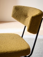 MADE.COM Set of 2 Ochre Yellow Boucle Halina Dining Chairs - Image 4 of 4
