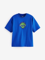 Cobalt Blue/Ecru Cream Relaxed Fit Graphic 100% Cotton Short Sleeve T-Shirts 3 Pack (3-16yrs) - Image 2 of 7