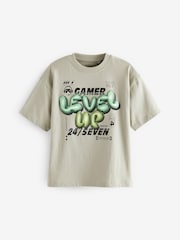 Cobalt Blue/Ecru Cream Relaxed Fit Graphic 100% Cotton Short Sleeve T-Shirts 3 Pack (3-16yrs) - Image 4 of 7