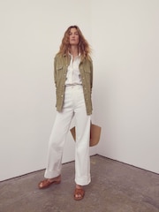 Mint Velvet Green Cotton Utility Jacket - Image 4 of 8