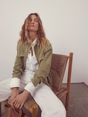Mint Velvet Green Cotton Utility Jacket - Image 5 of 8
