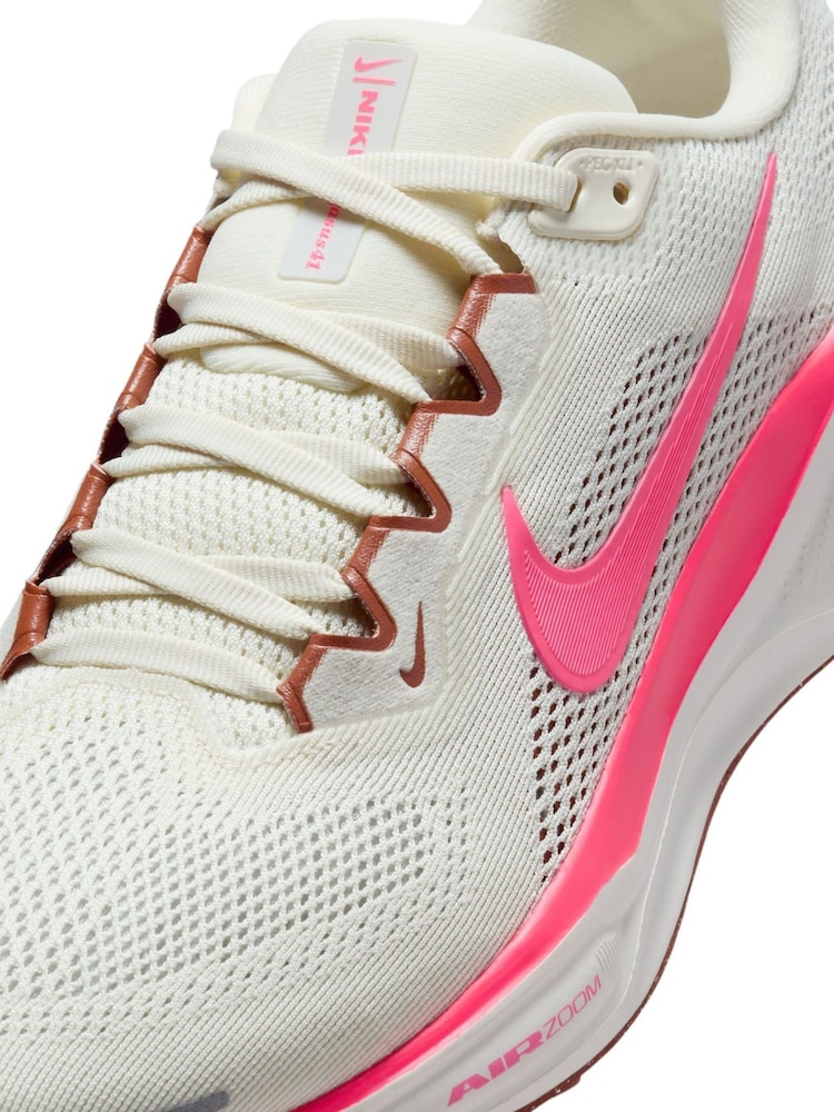 Nike Pink/Cream Pegasus 41 Road Running Trainers - Image 6 of 11