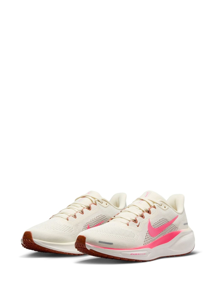 Nike Pink/Cream Pegasus 41 Road Running Trainers - Image 9 of 11