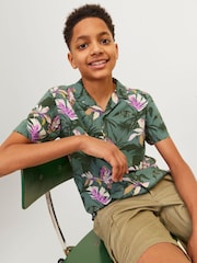 Revere Collar Printed Short Sleeve Shirt - Image 4 of 7