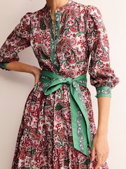 Boden Green Alba Tiered 100% Cotton Maxi Dress - Image 5 of 6