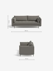 MADE.COM Basket Weave Dark Natural Harlow 3 Seater Sofa - Image 3 of 3