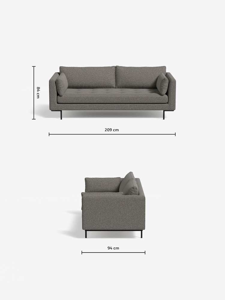MADE.COM Basket Weave Dark Natural Harlow 3 Seater Sofa - Image 3 of 3