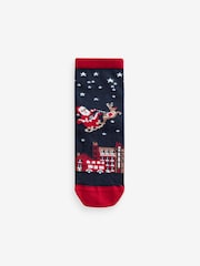 Red/Navy Cotton Rich Christmas Character Ankle Socks 3 Pack - Image 4 of 5