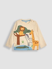 JoJo Maman Bébé Natural Safari Appliqué Top - Image 1 of 3
