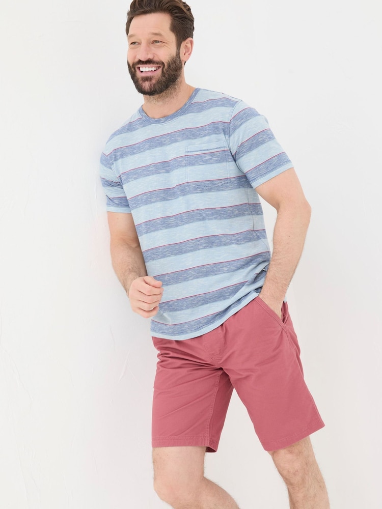 FatFace Ferndale Blue Feeder Stripe T-Shirt - Image 1 of 5