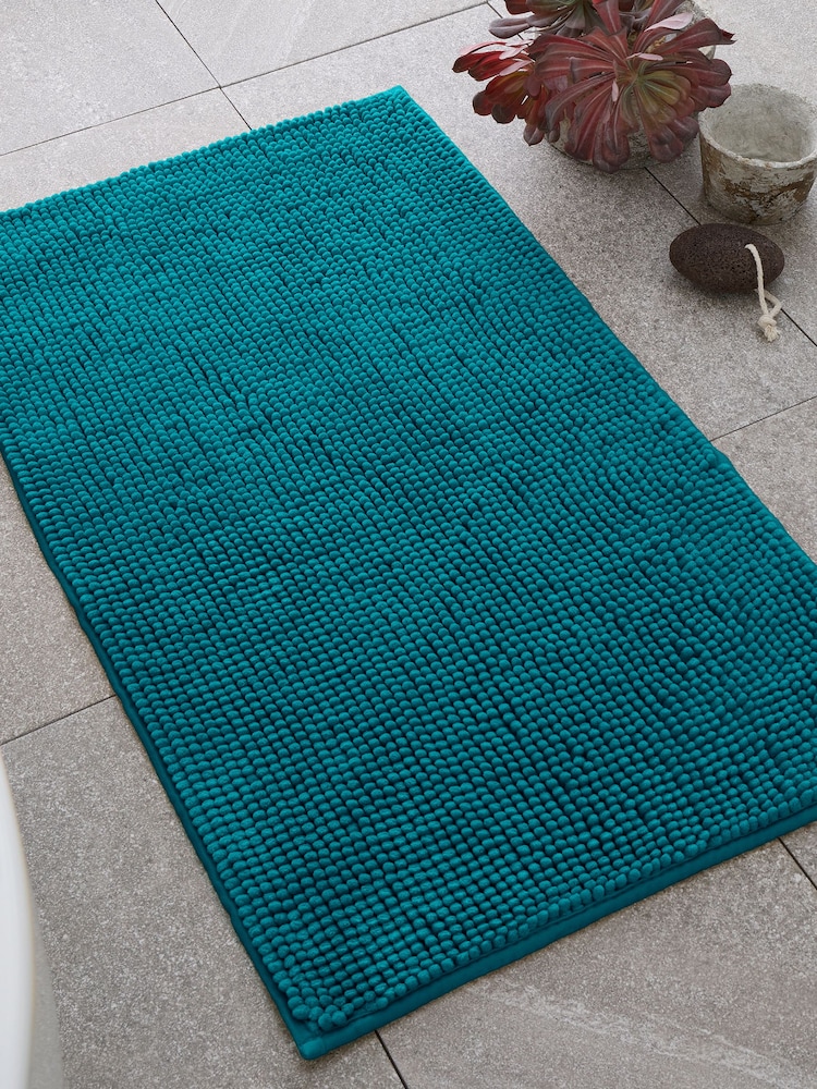 Catherine Lansfield Teal Green Bobble Bathmat - Image 1 of 3