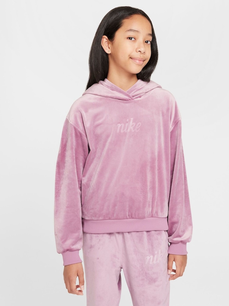Vijolična sliva - Nike Velur nad glavo kapucar; jopa/pulover s kapuco - Slika 2 iz 6