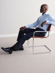 Light Blue Slim Fit Signature 100% Cotton Canclini Textured Shirt - Image 2 of 6