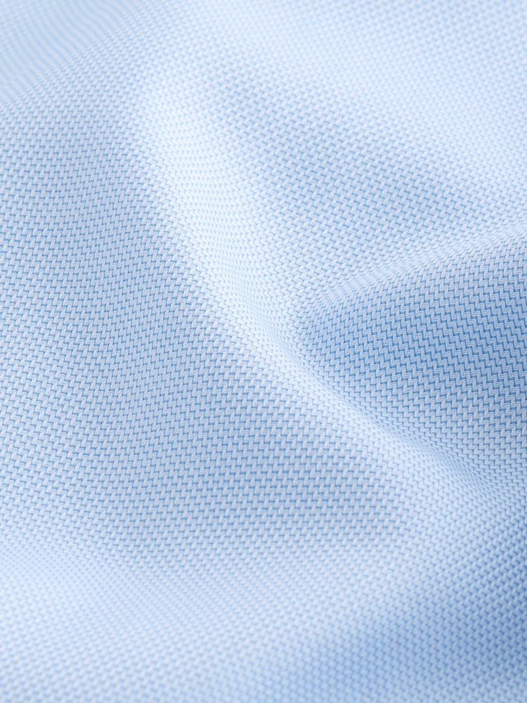 Light Blue Slim Fit Signature 100% Cotton Canclini Textured Shirt - Image 6 of 6