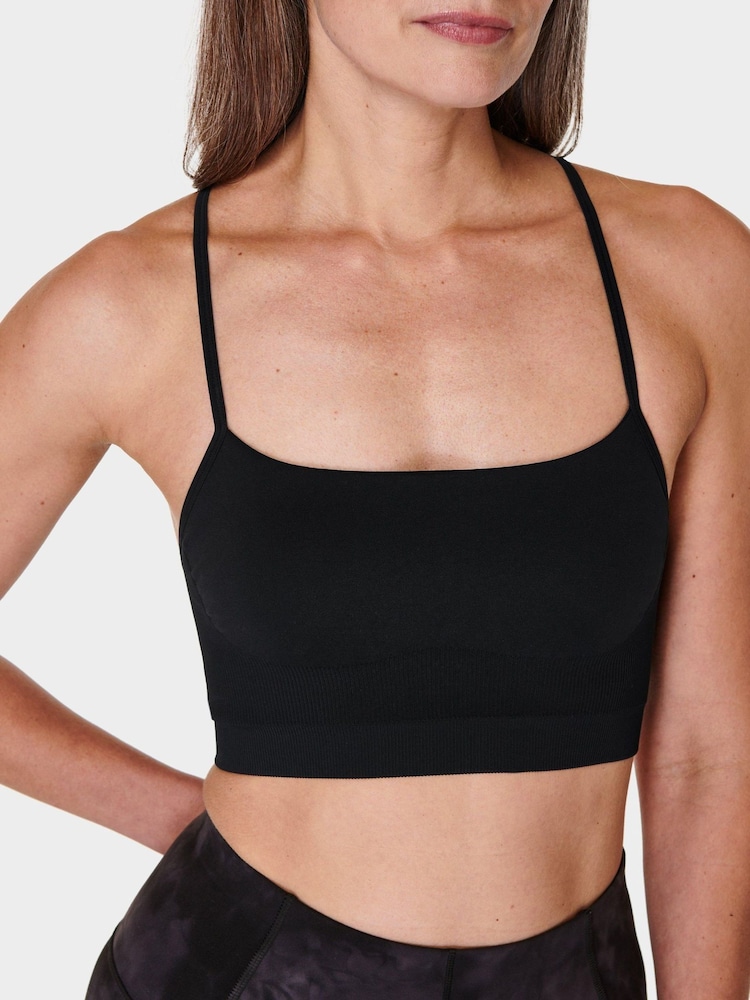 Sweaty Betty Black Spirit Restored Seamless Yoga Bra - Image 7 of 7