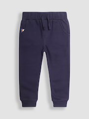 JoJo Maman Bébé Denim Blue Tractor Colour Block Appliqué Sweatshirt & Jogger Set - Image 2 of 6