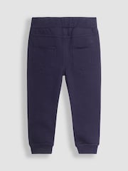 JoJo Maman Bébé Denim Blue Tractor Colour Block Appliqué Sweatshirt & Jogger Set - Image 3 of 6
