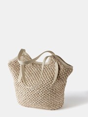 Mint Velvet Cream Paper Tote Bag - Image 4 of 5