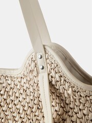Mint Velvet Cream Paper Tote Bag - Image 5 of 5