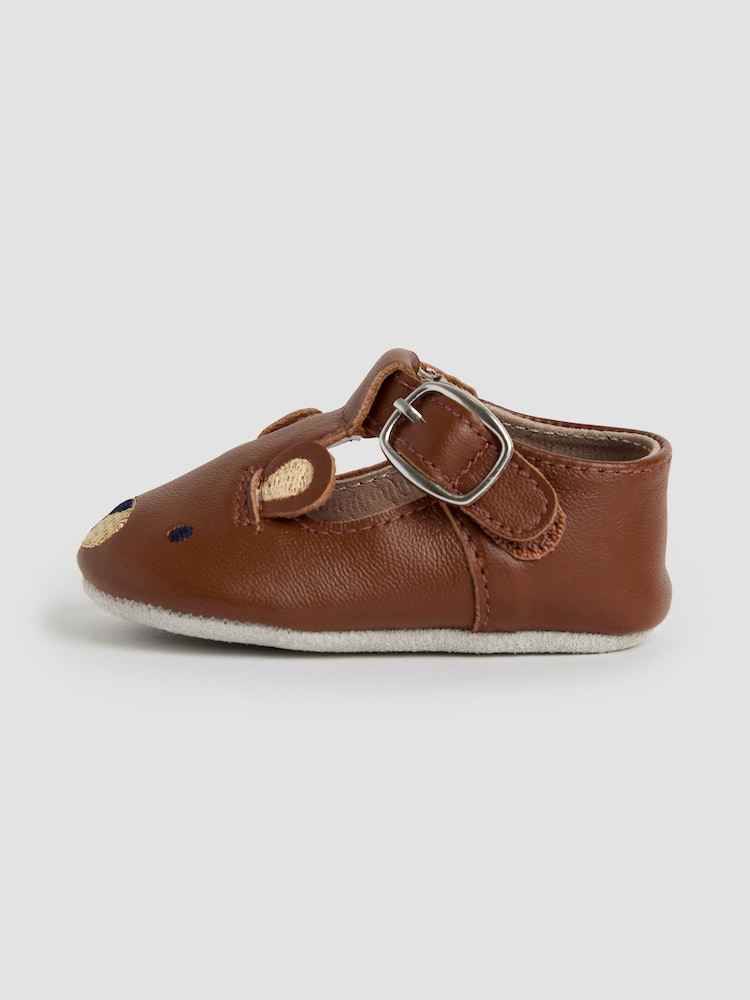 JoJo Maman Bébé Brown Classic Leather Bear Pre Walker Shoes - Image 4 of 4 JoJo Maman Bébé Brown Classic Leather Bear Pre Walker Shoes - Image 4 of 4