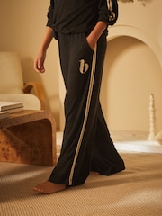 B byTed Baker Cotton Viscose Modal Blend Lounge Black Trousers - Image 2 of 7