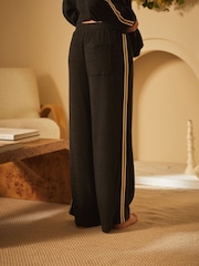 B byTed Baker Cotton Viscose Modal Blend Lounge Black Trousers - Image 3 of 7