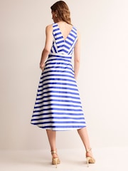 Boden Blue Panelled Stripe Bodice Midi Dress - Image 2 of 5