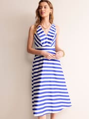 Boden Blue Panelled Stripe Bodice Midi Dress - Image 3 of 5