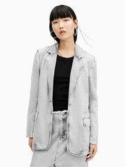 AllSaints Grey Ever Denim Blazer - Image 1 of 5