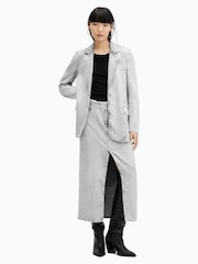 AllSaints Grey Ever Denim Blazer - Image 3 of 5