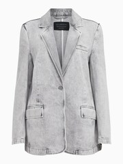 AllSaints Grey Ever Denim Blazer - Image 5 of 5