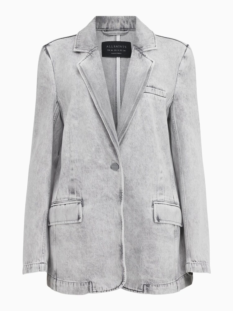 AllSaints Grey Ever Denim Blazer - Image 5 of 5